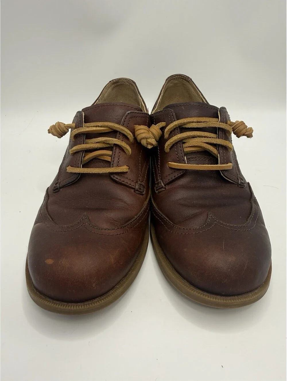 Sperry Top Sider Dress Shoes Womens 6.5 Oxford Lace Up Almond Toe Leather Brown